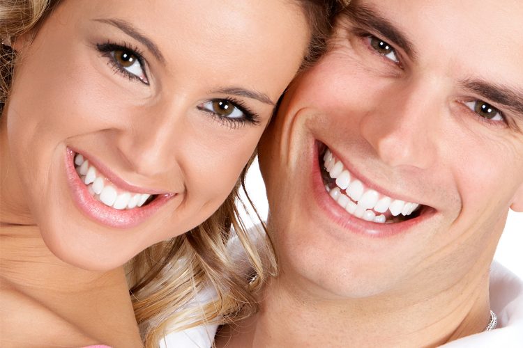 Couple with happy smile on their face